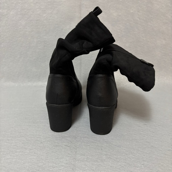 Dream Pairs Women's Black Chunky Heal Mid calf Boot US8.5 - Picture 4 of 11